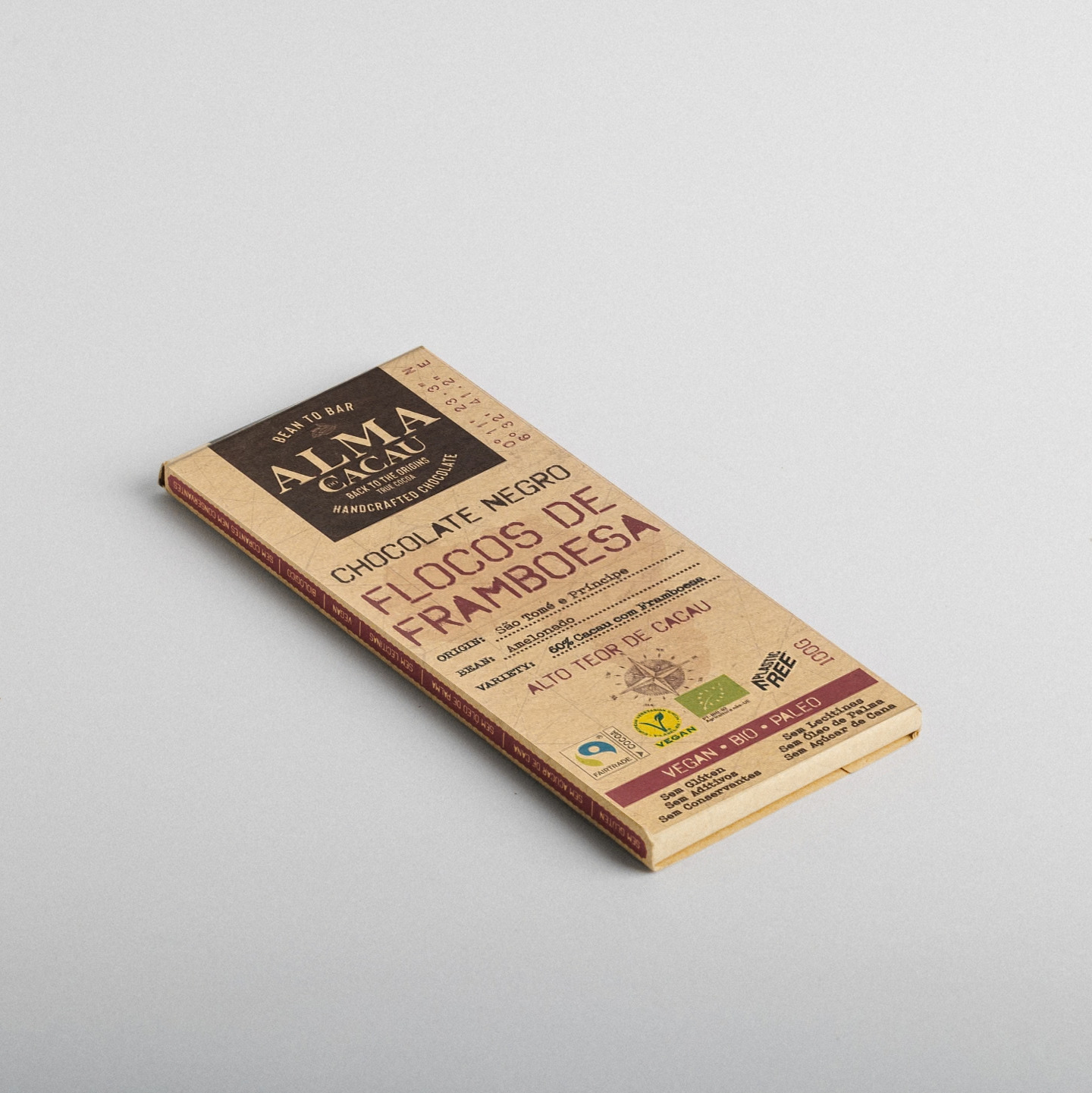 Chocolate Negro 60% com Flocos de Framboesa 0